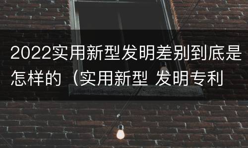 2022实用新型发明差别到底是怎样的（实用新型 发明专利 区别）