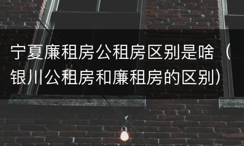 宁夏廉租房公租房区别是啥（银川公租房和廉租房的区别）