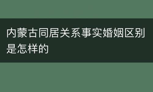 内蒙古同居关系事实婚姻区别是怎样的