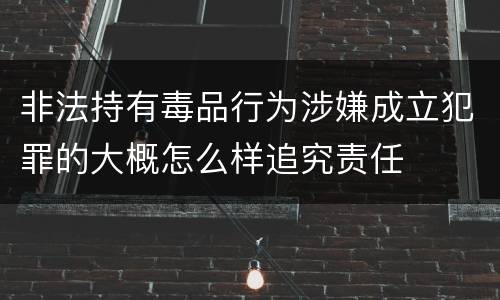非法持有毒品行为涉嫌成立犯罪的大概怎么样追究责任