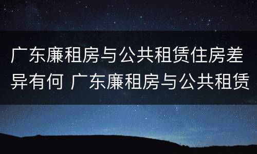 广东廉租房与公共租赁住房差异有何 广东廉租房与公共租赁住房差异有何影响