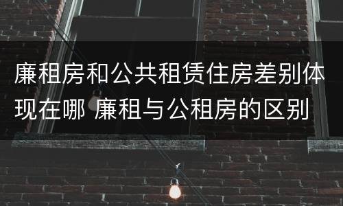 廉租房和公共租赁住房差别体现在哪 廉租与公租房的区别