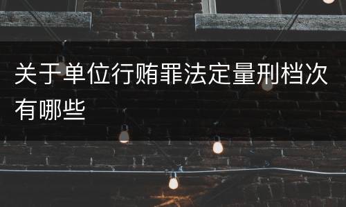 关于单位行贿罪法定量刑档次有哪些