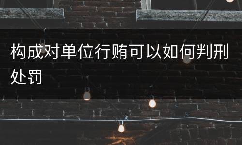 构成对单位行贿可以如何判刑处罚