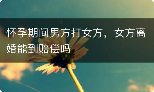 怀孕期间男方打女方，女方离婚能到赔偿吗