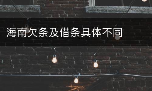 海南欠条及借条具体不同