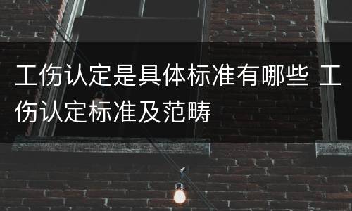 工伤认定是具体标准有哪些 工伤认定标准及范畴