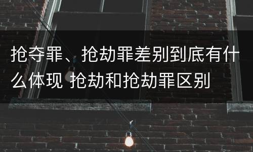 抢夺罪、抢劫罪差别到底有什么体现 抢劫和抢劫罪区别
