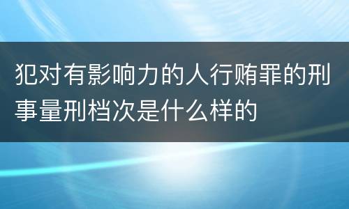 犯对有影响力的人行贿罪的刑事量刑档次是什么样的