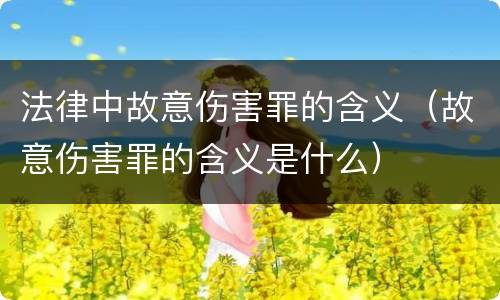 法律中故意伤害罪的含义（故意伤害罪的含义是什么）