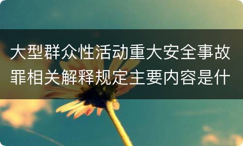 大型群众性活动重大安全事故罪相关解释规定主要内容是什么