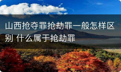 山西抢夺罪抢劫罪一般怎样区别 什么属于抢劫罪