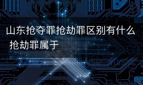 山东抢夺罪抢劫罪区别有什么 抢劫罪属于