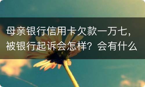 母亲银行信用卡欠款一万七，被银行起诉会怎样？会有什么影响