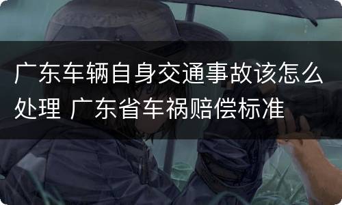 广东车辆自身交通事故该怎么处理 广东省车祸赔偿标准