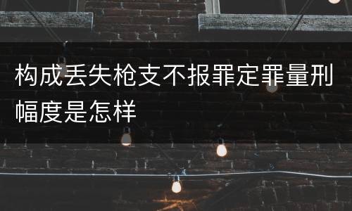 构成丢失枪支不报罪定罪量刑幅度是怎样