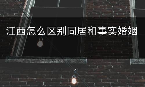 江西怎么区别同居和事实婚姻
