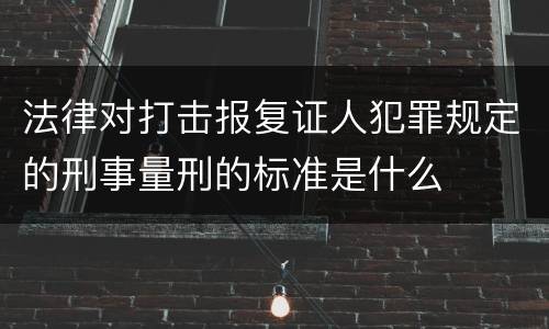 法律对打击报复证人犯罪规定的刑事量刑的标准是什么