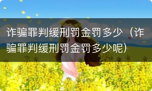 诈骗罪判缓刑罚金罚多少（诈骗罪判缓刑罚金罚多少呢）