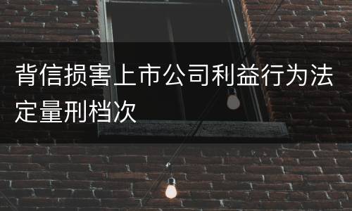 背信损害上市公司利益行为法定量刑档次