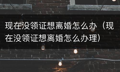 现在没领证想离婚怎么办（现在没领证想离婚怎么办理）