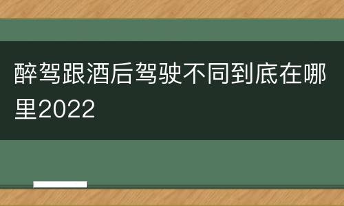 醉驾跟酒后驾驶不同到底在哪里2022