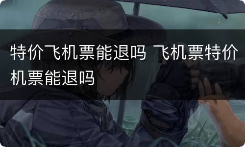 特价飞机票能退吗 飞机票特价机票能退吗