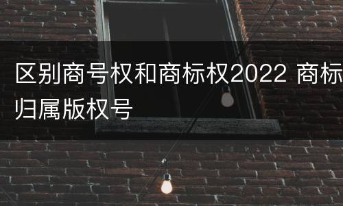 区别商号权和商标权2022 商标归属版权号