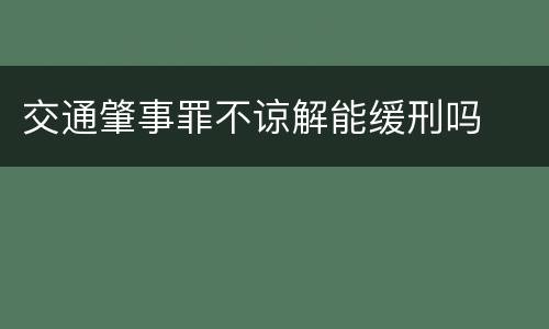 交通肇事罪不谅解能缓刑吗