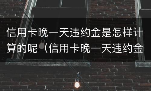 信用卡晚一天违约金是怎样计算的呢（信用卡晚一天违约金是怎样计算的呢视频）