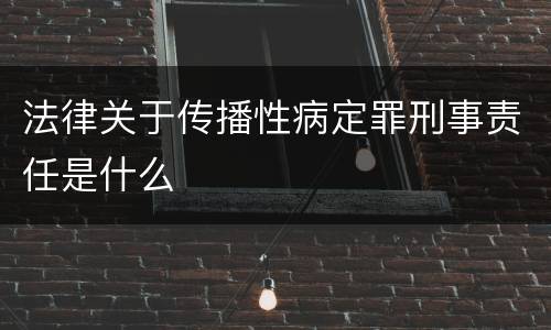 法律关于传播性病定罪刑事责任是什么