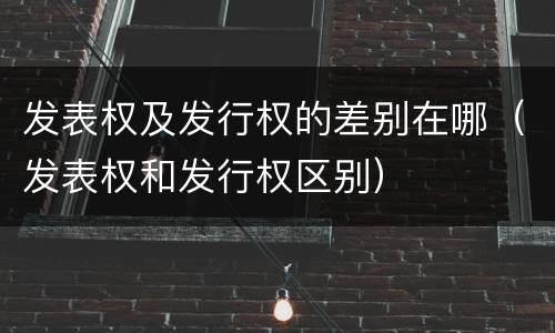 发表权及发行权的差别在哪（发表权和发行权区别）