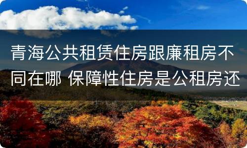 青海公共租赁住房跟廉租房不同在哪 保障性住房是公租房还是廉租房?