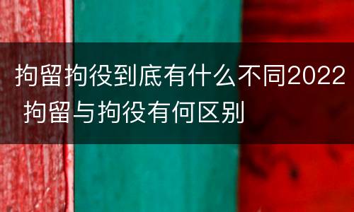 拘留拘役到底有什么不同2022 拘留与拘役有何区别