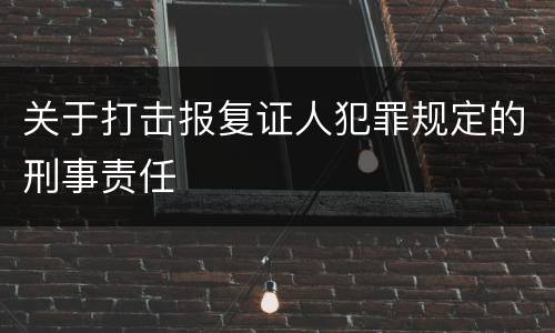 关于打击报复证人犯罪规定的刑事责任