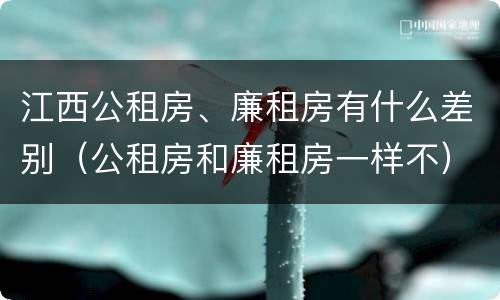 江西公租房、廉租房有什么差别（公租房和廉租房一样不）