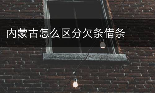 内蒙古怎么区分欠条借条