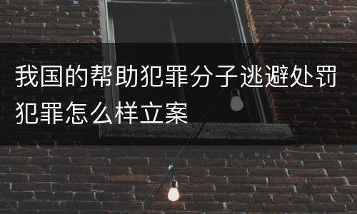 我国的帮助犯罪分子逃避处罚犯罪怎么样立案
