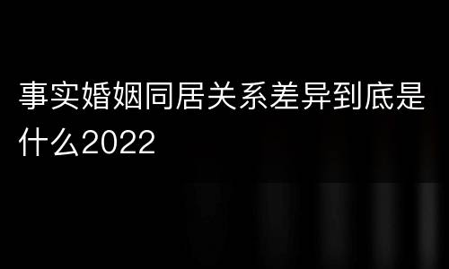 事实婚姻同居关系差异到底是什么2022