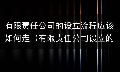 有限责任公司的设立流程应该如何走（有限责任公司设立的流程是怎样的）