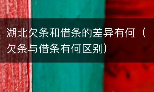 湖北欠条和借条的差异有何（欠条与借条有何区别）