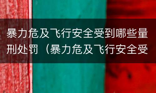 暴力危及飞行安全受到哪些量刑处罚（暴力危及飞行安全受到哪些量刑处罚）