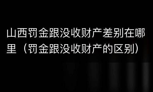 山西罚金跟没收财产差别在哪里（罚金跟没收财产的区别）