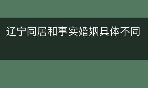 辽宁同居和事实婚姻具体不同