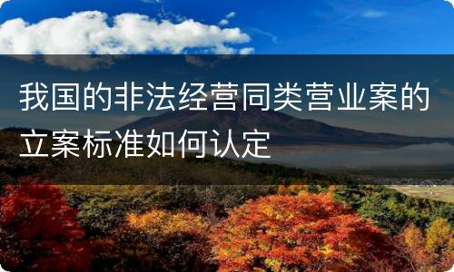 我国的非法经营同类营业案的立案标准如何认定