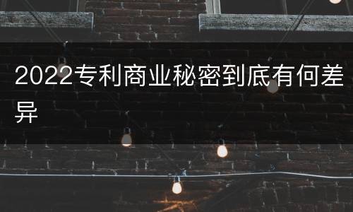 2022专利商业秘密到底有何差异