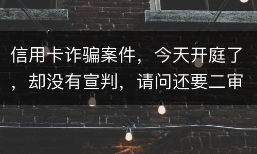 信用卡诈骗案件，今天开庭了，却没有宣判，请问还要二审吗，或者什么时候能判决