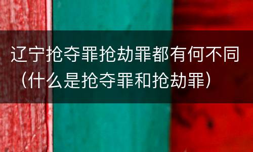 辽宁抢夺罪抢劫罪都有何不同（什么是抢夺罪和抢劫罪）