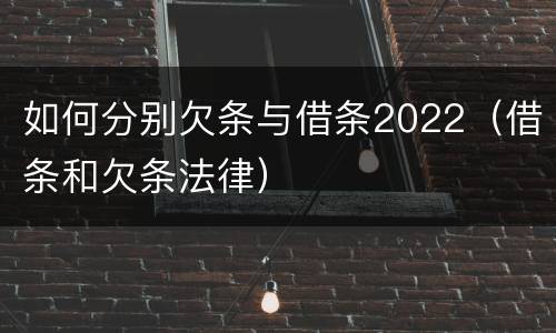 如何分别欠条与借条2022（借条和欠条法律）