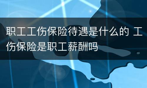 职工工伤保险待遇是什么的 工伤保险是职工薪酬吗